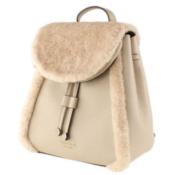 Kate Spade backpack - little - leather - fuzzy - light tan & cream - Picture 11 of 11
